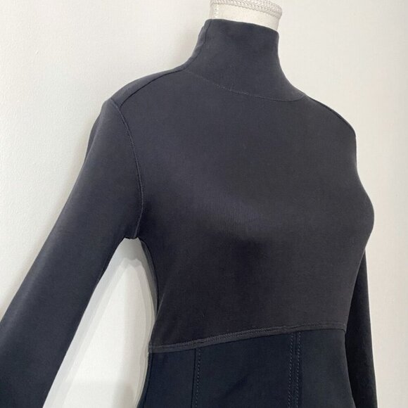 MARC CAIN SPORT BLACK RIBBED TURTLENECK SHEATH DRESS - M - Picture 4 of 12